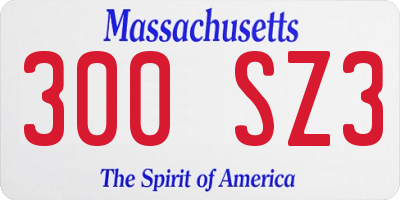 MA license plate 300SZ3