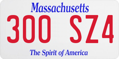 MA license plate 300SZ4