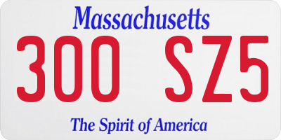 MA license plate 300SZ5