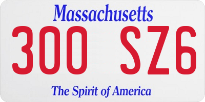 MA license plate 300SZ6
