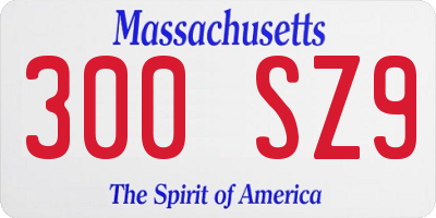 MA license plate 300SZ9