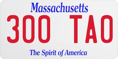 MA license plate 300TA0