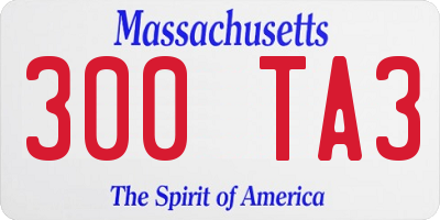 MA license plate 300TA3