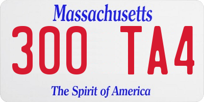 MA license plate 300TA4