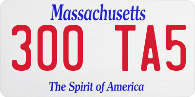 MA license plate 300TA5