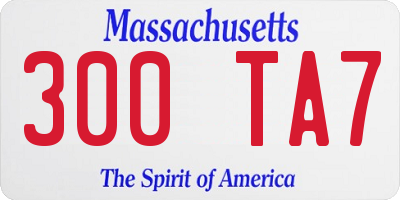 MA license plate 300TA7