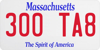 MA license plate 300TA8