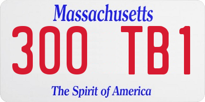 MA license plate 300TB1