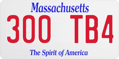 MA license plate 300TB4