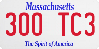 MA license plate 300TC3