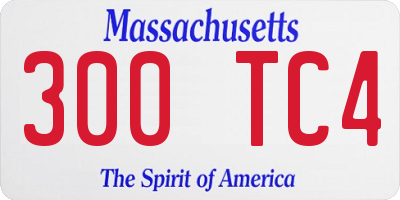 MA license plate 300TC4