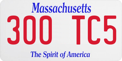 MA license plate 300TC5