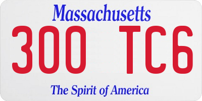 MA license plate 300TC6