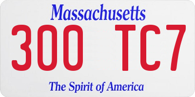 MA license plate 300TC7