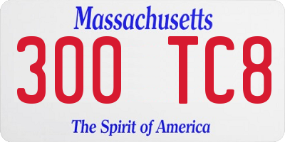 MA license plate 300TC8