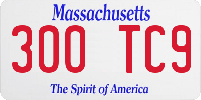 MA license plate 300TC9