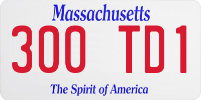 MA license plate 300TD1