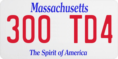MA license plate 300TD4