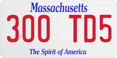 MA license plate 300TD5