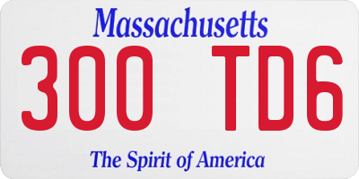 MA license plate 300TD6