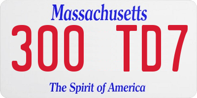 MA license plate 300TD7