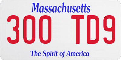 MA license plate 300TD9