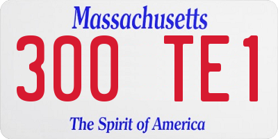 MA license plate 300TE1