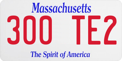 MA license plate 300TE2