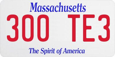 MA license plate 300TE3