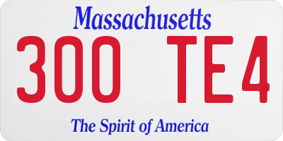 MA license plate 300TE4
