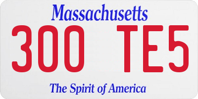 MA license plate 300TE5