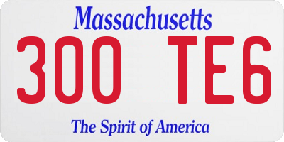 MA license plate 300TE6