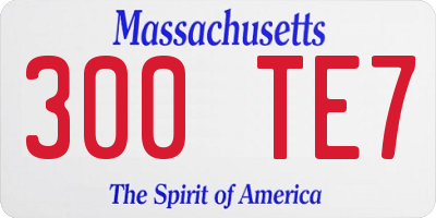 MA license plate 300TE7