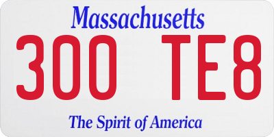 MA license plate 300TE8