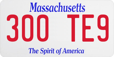 MA license plate 300TE9