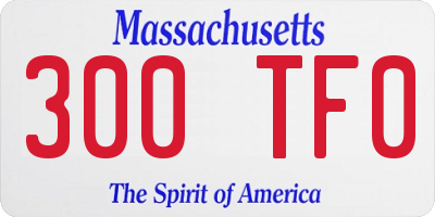 MA license plate 300TF0