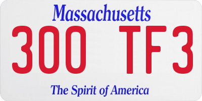 MA license plate 300TF3