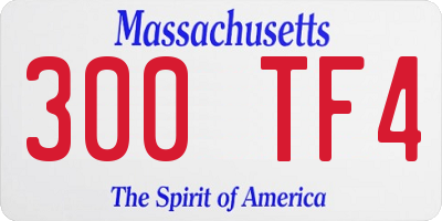 MA license plate 300TF4