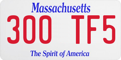 MA license plate 300TF5