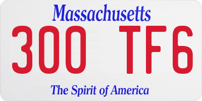 MA license plate 300TF6