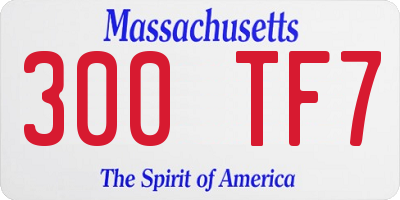 MA license plate 300TF7