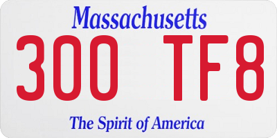 MA license plate 300TF8