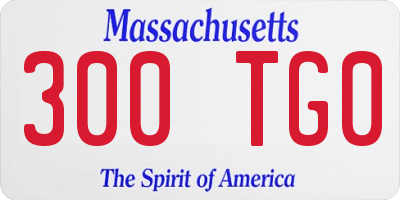 MA license plate 300TG0