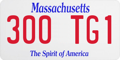 MA license plate 300TG1