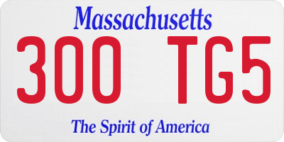MA license plate 300TG5