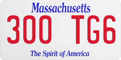 MA license plate 300TG6