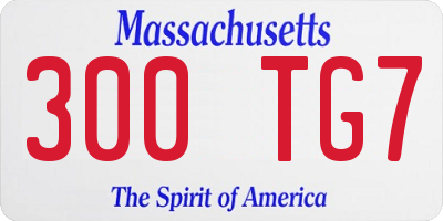 MA license plate 300TG7