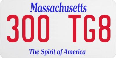MA license plate 300TG8
