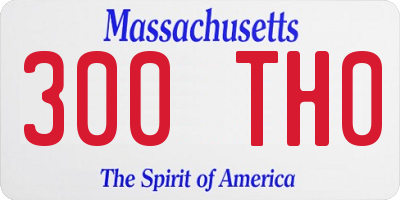 MA license plate 300TH0