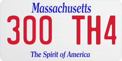 MA license plate 300TH4